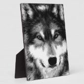 Zwart-witte wolf fotoplaat (Zijkant)