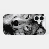 Zwart & Witte Wolf iPhone 16 Hoesje (Achterkant horizontaal)