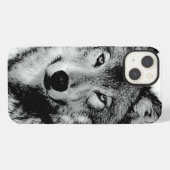 Zwart & Witte Wolf iPhone Hoesje (Achterkant horizontaal)