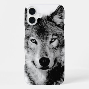 Zwart & Witte Wolf iPhone 16 Plus Hoesje