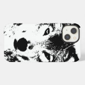 Zwart & Witte Wolf iPhone Hoesje (Achterkant horizontaal)