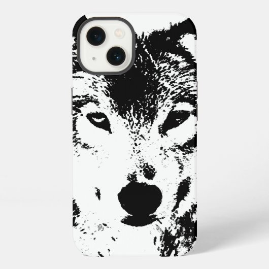 Zwart & Witte Wolf iPhone Hoesje (Achterkant)