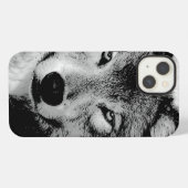 Zwart & Witte Wolf iPhone Hoesje (Achterkant horizontaal)