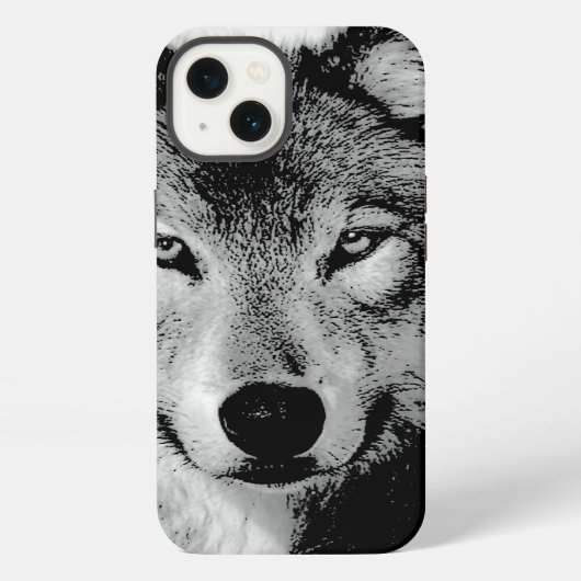 Zwart & Witte Wolf iPhone Hoesje (Achterkant)