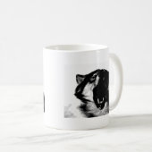 Zwart-witte wolf koffiemok (Voorkant rechts)