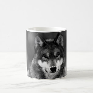 Zwart-witte wolf koffiemok