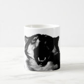 Zwart-witte wolf koffiemok (Center)