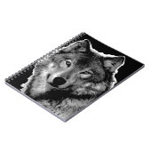Zwart & Witte Wolf Kunstwerk Notitieboek (Linkerzijde)