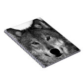Zwart & Witte Wolf Kunstwerk Notitieboek (Rechterzijde)