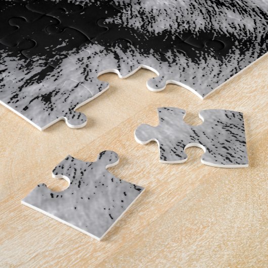 Zwart-witte wolf legpuzzel (Zijkant)