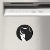 Zwart-witte wolf magneet (Insitu (Vaatwasser))