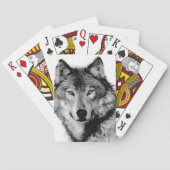 Zwart-witte wolf pokerkaarten (Achterkant)