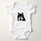 Zwart & Witte Wolf Romper (Voorkant)
