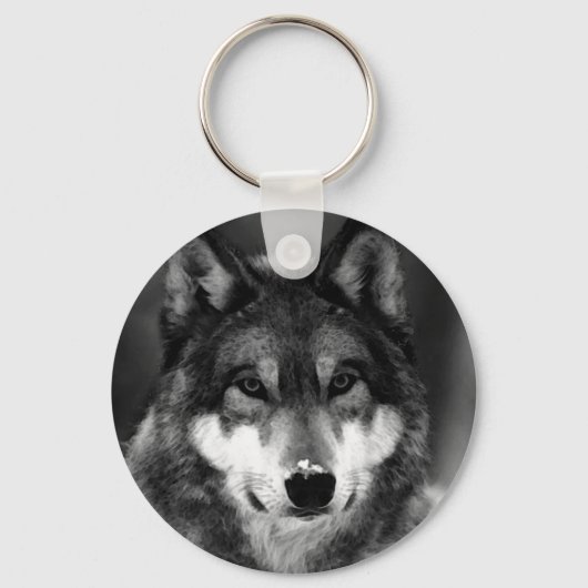 Zwart & Witte Wolf Sleutelhangers (Voorkant)