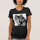 Zwart-witte wolf t-shirt (Voorkant)