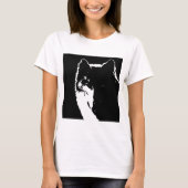 Zwart-witte wolf t-shirt (Voorkant)