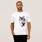 Zwart-witte wolf t-shirt (Voorkant volledig)