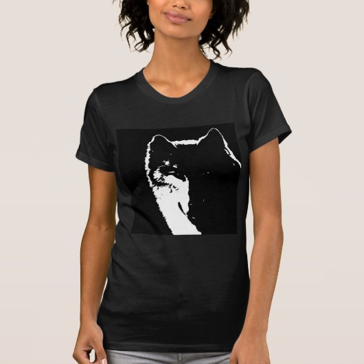 Zwart-witte wolf t-shirt (Voorkant)