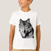 Zwart-witte wolf t-shirt (Voorkant)