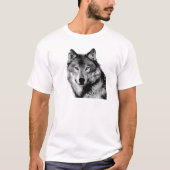 Zwart-witte wolf t-shirt (Voorkant)