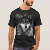 Zwart-witte wolf t-shirt (Voorkant)