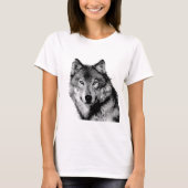 Zwart-witte wolf t-shirt (Voorkant)