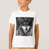 Zwart-witte wolf t-shirt (Voorkant)
