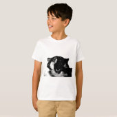 Zwart-witte wolf t-shirt (Voorkant volledig)