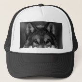 Zwart-witte wolf trucker pet (Voorkant)