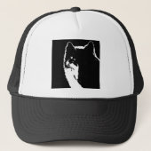 Zwart-witte wolf trucker pet (Voorkant)