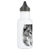 Zwart-witte wolf waterfles  (Links)