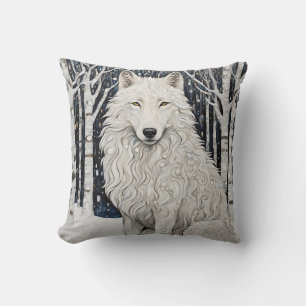 Zwart Witte Wolf Worpkussen Kussen