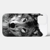 Zwart-witte wolfogen Case-Mate iPhone case (Achterkant (horizontaal))