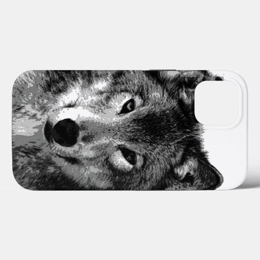 Zwart-witte wolfogen Case-Mate iPhone case (Achterkant (horizontaal))