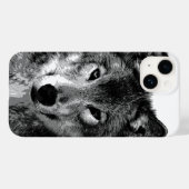 Zwart-witte wolfogen Case-Mate iPhone case (Achterkant (horizontaal))