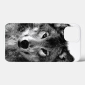 Zwart-witte wolfogen Case-Mate iPhone case (Achterkant (horizontaal))