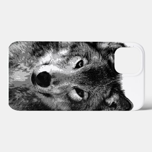Zwart-witte wolfogen Case-Mate iPhone case (Achterkant (horizontaal))