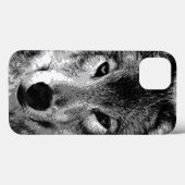 Zwart-witte wolfogen Case-Mate iPhone case (Achterkant (horizontaal))