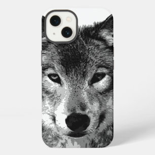 Zwart & Witte Wolfogen iPhone 13 Hoesje