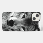 Zwart & Witte Wolfogen iPhone Hoesje (Achterkant horizontaal)