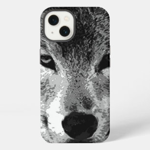 Zwart & Witte Wolfogen iPhone 13 Hoesje