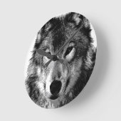 Zwart-witte wolfogen ronde klok (Hoek)