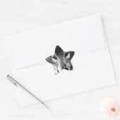 Zwart-witte wolfogen ster sticker (Envelop)