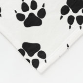 Zwart-Witte Wolfpoot Fleece Deken (Hoek)