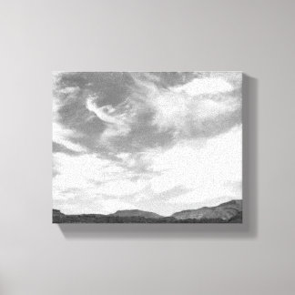Zwart-witte wolken boven de Utah-woestijn, 8x10 Canvas Afdruk