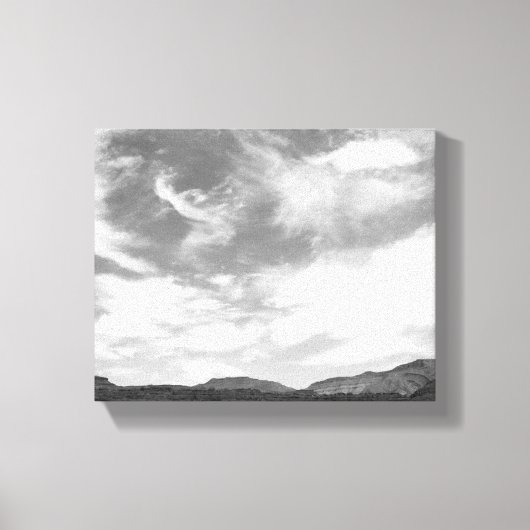 Zwart-witte wolken boven de Utah-woestijn, 8x10 Canvas Afdruk (Voorkant)