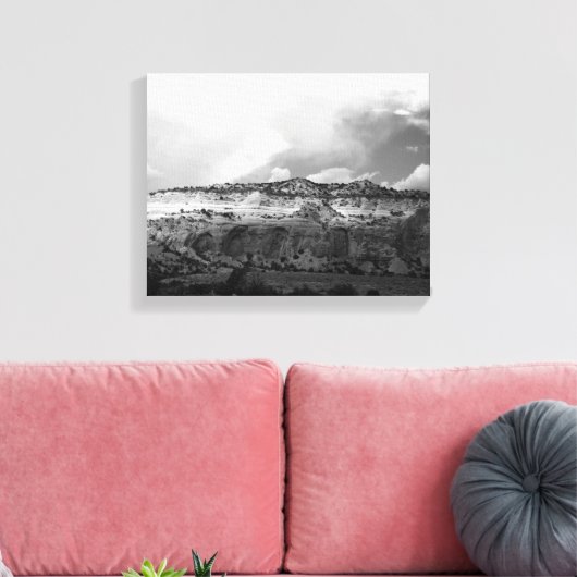 Zwart-witte wolken die over New Mexico bewegen 11x Canvas Afdruk (Insitu (Woonkamer))
