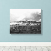 Zwart-witte wolken die over New Mexico bewegen 11x Canvas Afdruk (Insitu (Houten vloer))