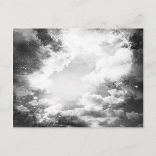 Zwart-witte wolken Licht Briefkaart