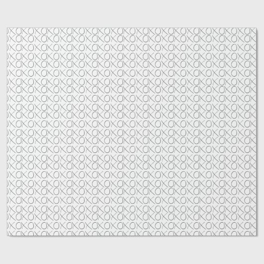 Zwart-witte XOXO Cadeaupapier (Vlak)